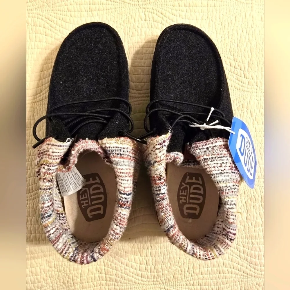 NWT Hey Dude Youth Wendy Wool Folded Ankle Booties